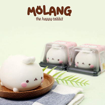 MOLANG Cute Rabbit Soft Rubber Doll Mini Model Decompression Toys Stress Relief Toy Squeeze Figures Action Kawaii Birthday Gift