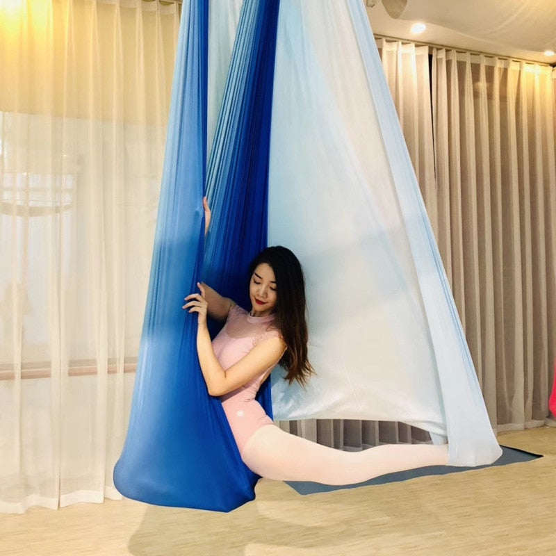 7 Meters elastic 2017 Aerial Yoga Hammock Swing Latest Multifunction Anti-gravity Yoga belts for yoga training Yoga for sporting