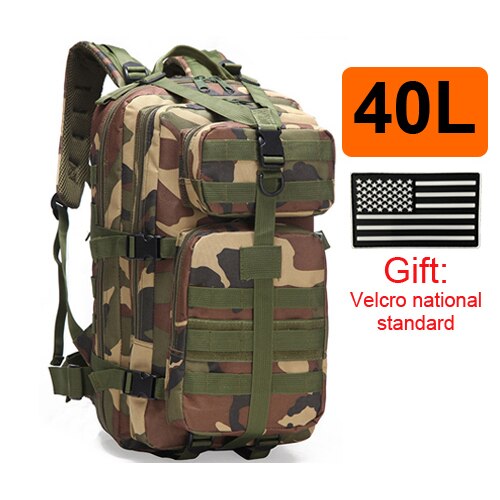 30L/40L/50L Large Capacity Men Army Military Tactical Backpack 3P EDC Molle Waterproof Bug Rucksack Hiking Camping Hunting Bags