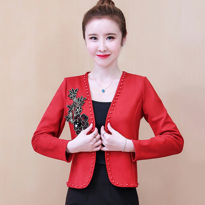 Long Sleeve Cardigan Woman Jacket    Jacket Women Jackets For Women 2021 Beading V-Neck Jacket Coat Women D107