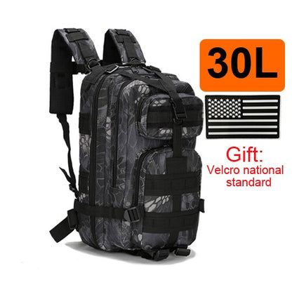 30L/40L/50L Large Capacity Men Army Military Tactical Backpack 3P EDC Molle Waterproof Bug Rucksack Hiking Camping Hunting Bags