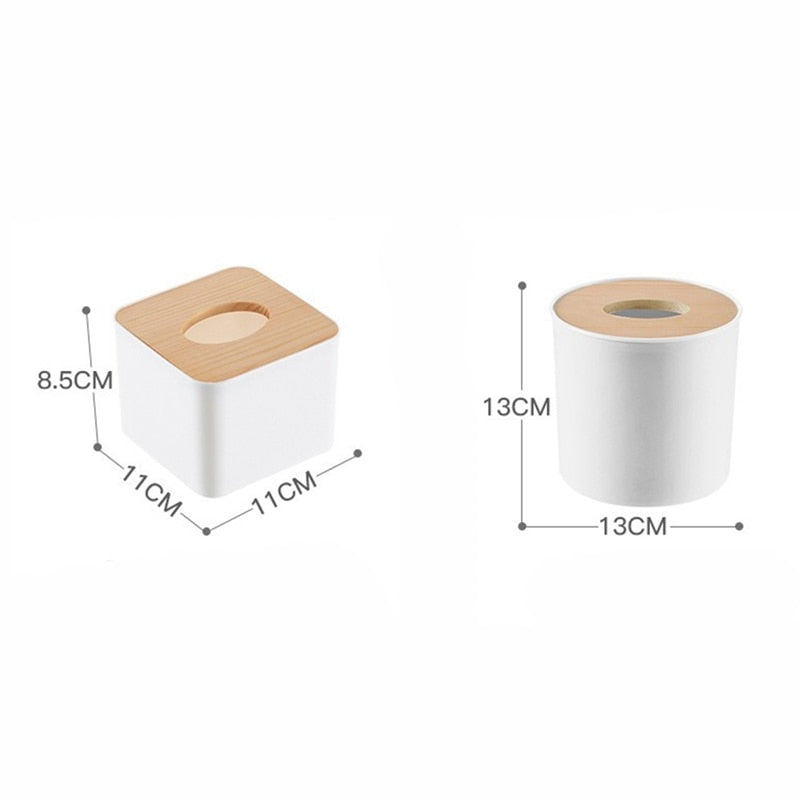 Tissue Box Wooden Cover Toilet Paper Box Solid Wood Napkin Holder Case Simple Stylish Tissue Paper Dispenser Home Car Organizer