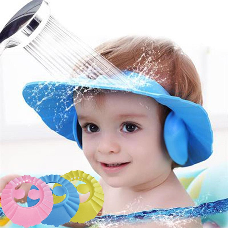 Wonderlife Baby Shower Caps Shampoo Cap Wash Hair Kids Bath Visor Hats Adjustable Shield Waterproof Ear Protection Eye