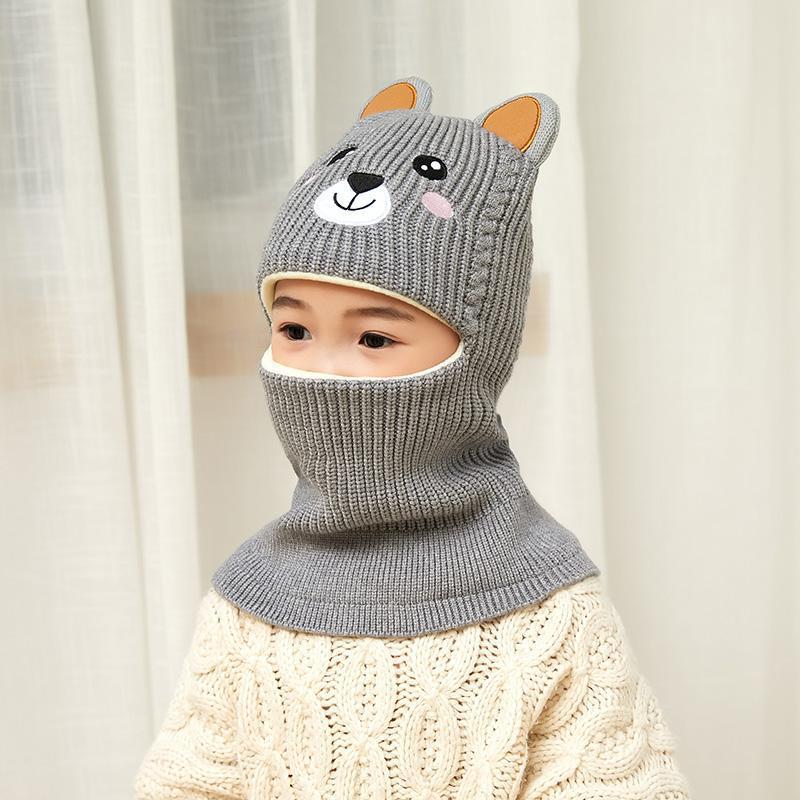 ncmama Boy Girl Beanie Hat Protect Neck Knit Hat Cartoon Animal Windproof Winter Child Kids Girl's Earflap Caps 2 to 6 years old