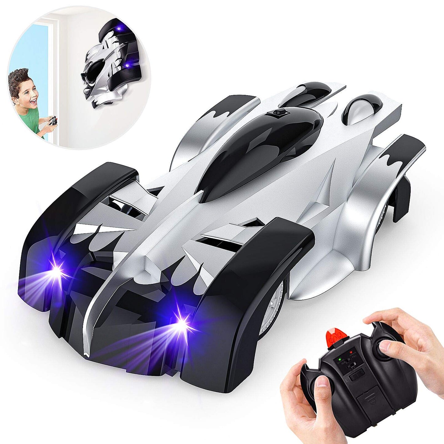 Wall Climbing Remote Control Car Dual Mode 360° Rotating RC Stunt Cars with Headlight Rechargeable Toys for Boys Gift for 4 5 6 7 8-12 Year Old Kids