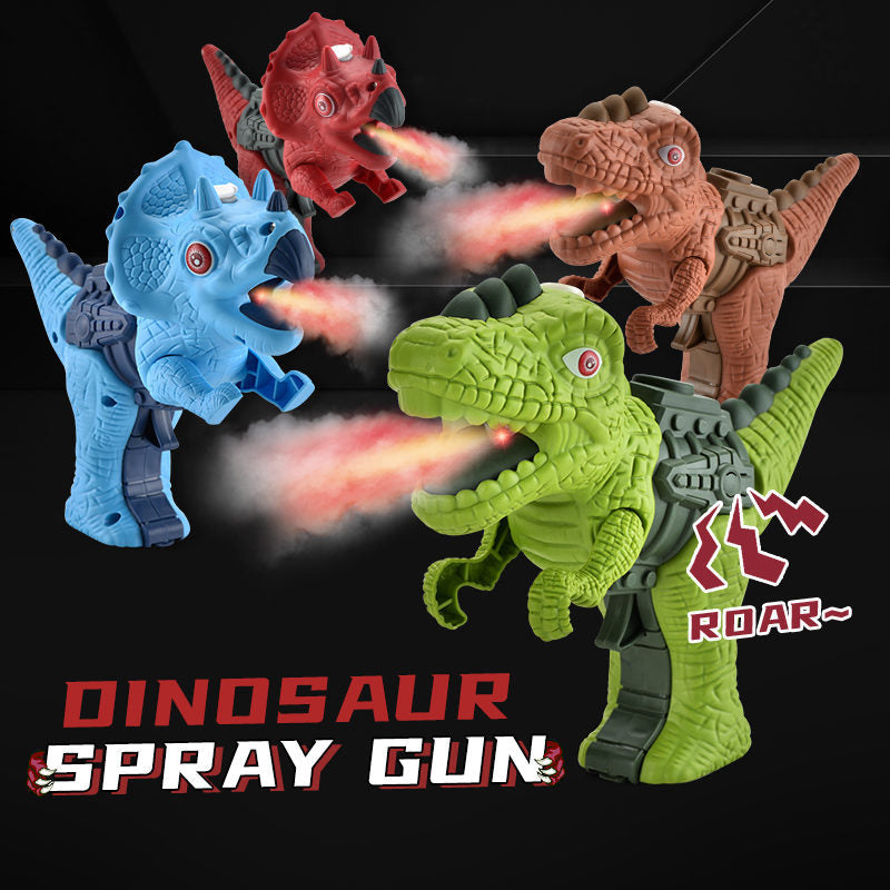 Plastic Dinosaur Spray Fog Gun with Light and Music