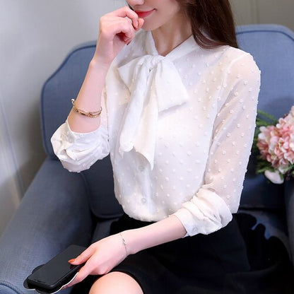 Women Tops Solid Chiffon Blouse Shirt Fashion Womens Tops And Blouses 2021 Women Clothing Blusas Femininas Shirt A633