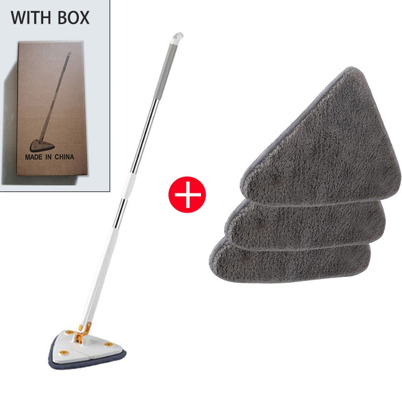 NEW-Extendable Triangle Mop 360° Rotatable Squeeze Mop Floor Cleaning Wet and Dry 1.3m Home Floor Ceiling Windows Cleaning Tools