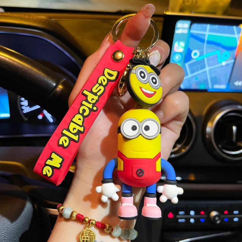 New Anime Little Yellow Man Cartoon Minions Animal Series Bag Pendant Cute Creative Animation Toys Keyring Car Accessories Gifts