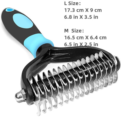 Professional Pet Deshedding Brush 2 Sided Dematting Dog Comb Cat Brush Rake Puppy Grooming Tools Undercoat Shedding Flying Hair