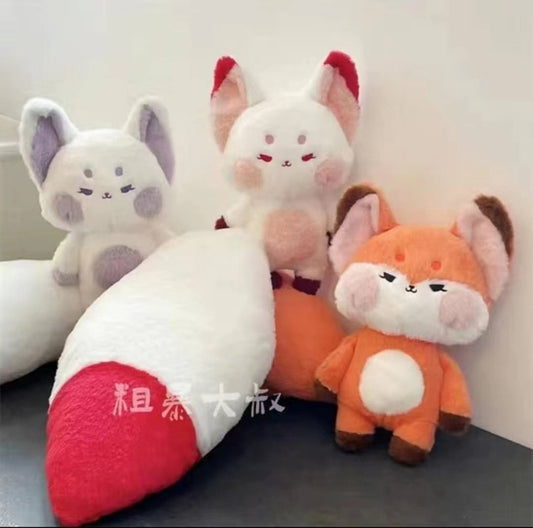 Kawaii Fox Plush Filled Doll Nine Tailed Fox Grow Tail Plush Creative Spoof Pillow Sofa Decoration Toys For Kids Girl Xmas Gifts