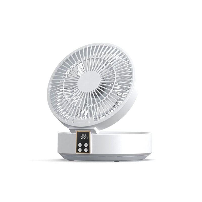 New USB Portable Electric Fan Wireless Wall Mounted Air Cooler with LED Light Folding Fans Table Desktop Ventilator with Remote