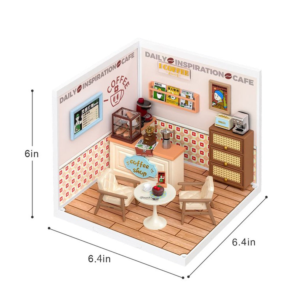 Robotime Rolife DW001 Super Creator Daily Plastic DIY Miniature House Cafe Energy Supply Store Building Block Sets CN Version