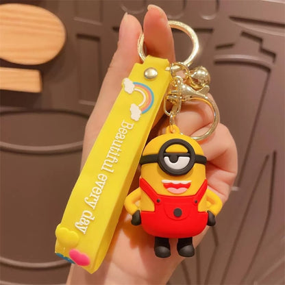 New Anime Little Yellow Man Cartoon Minions Animal Series Bag Pendant Cute Creative Animation Toys Keyring Car Accessories Gifts