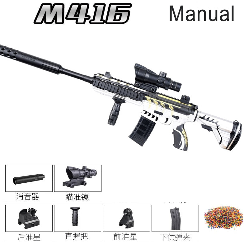 Sniper Rifle M416 Toy Gun Manual 98K AWM Water Gel Blaster Pistol Outdoor Game AirSoft Weapon Pistola For Boy Adults Gift