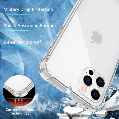 Luxury Shockproof Silicone Phone Case For iPhone 14 13 12 11 Pro Max Mini X XS XR 6 7 8 14 Plus Lens Protection Clear Back Cover