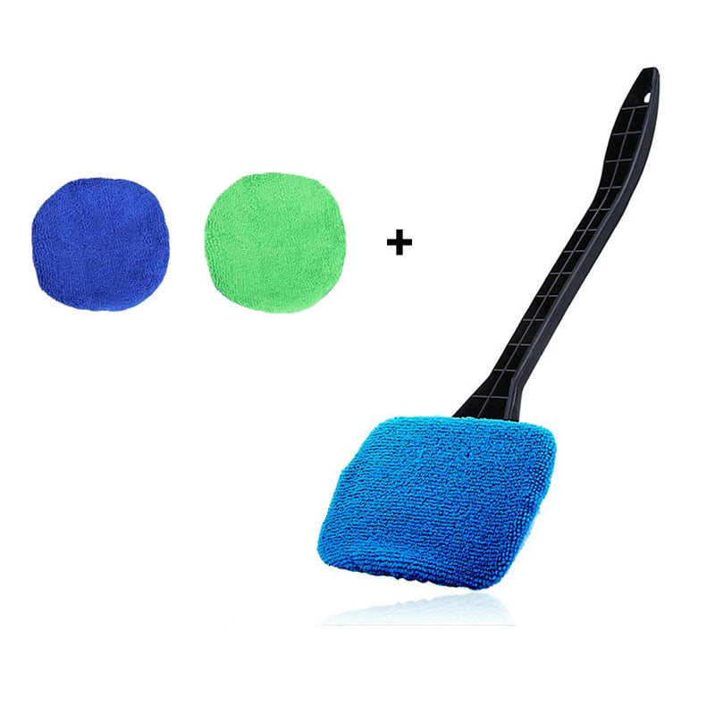 Car Window Cleaner Brush Kit Windshield Cleaning Wash Tool Inside Interior Auto Glass Wiper With Long Handle Car Accessories