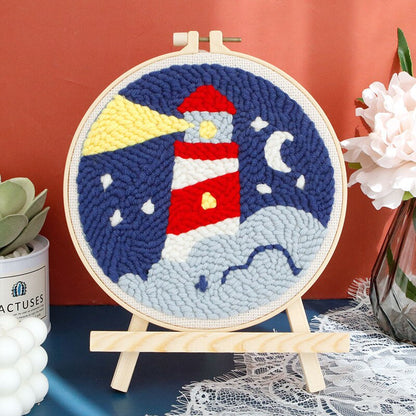 Punch Poke Needle Embroidery Kit  Scenery Starry Sky Adult Kids Children Funny Easy DIY Play Cross Stitch Set For Beginner