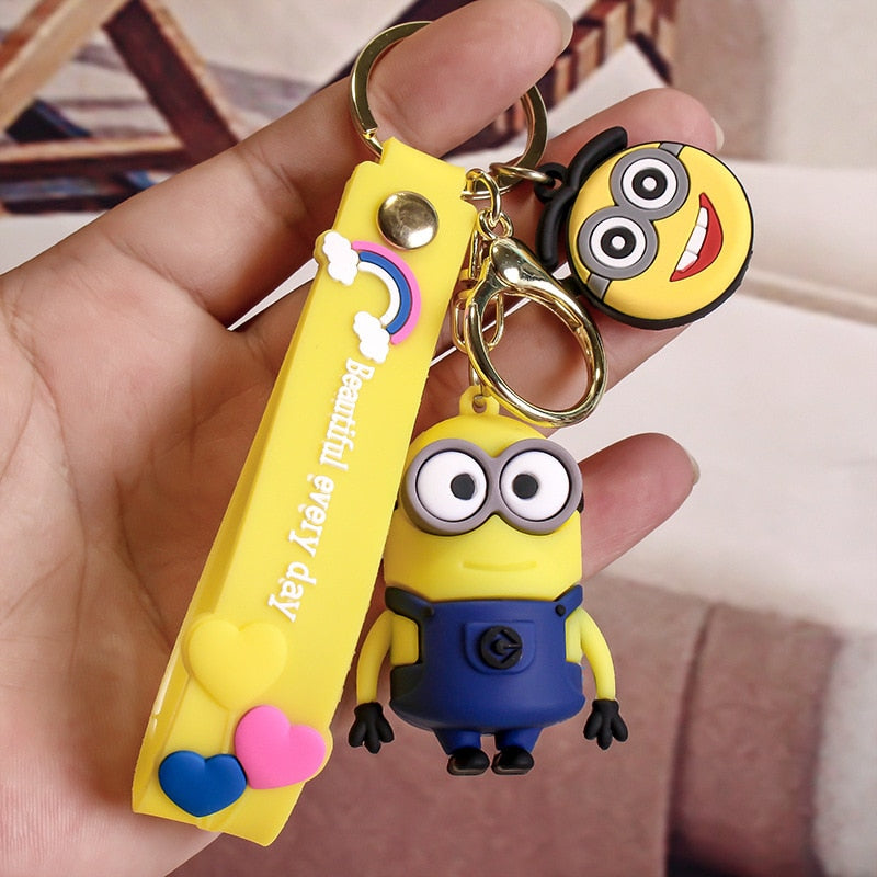 New Anime Little Yellow Man Cartoon Minions Animal Series Bag Pendant Cute Creative Animation Toys Keyring Car Accessories Gifts