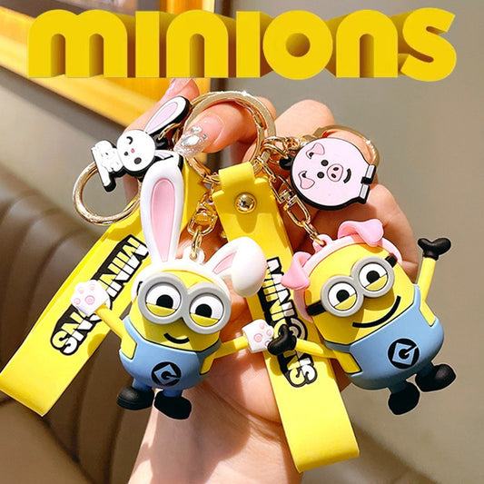 New Anime Little Yellow Man Cartoon Minions Animal Series Bag Pendant Cute Creative Animation Toys Keyring Car Accessories Gifts