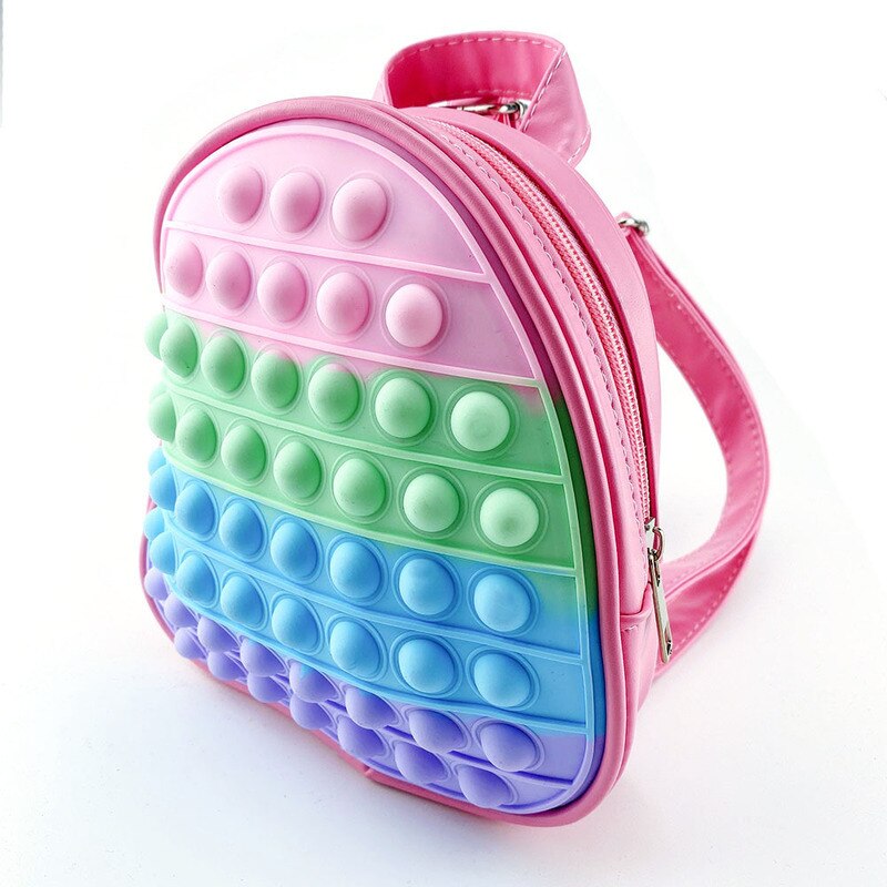 Backpack Pop Push Bubble Fidget Toys School Bag Adult Anti Stress Reliever Squeeze Toys Antistress Popit Soft Squishy Gifts