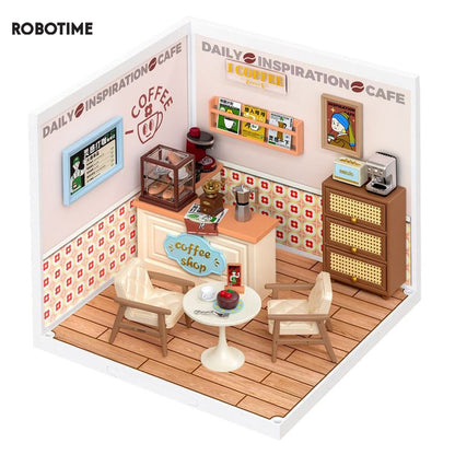 Robotime Rolife DW001 Super Creator Daily Plastic DIY Miniature House Cafe Energy Supply Store Building Block Sets CN Version