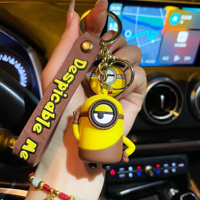 New Anime Little Yellow Man Cartoon Minions Animal Series Bag Pendant Cute Creative Animation Toys Keyring Car Accessories Gifts