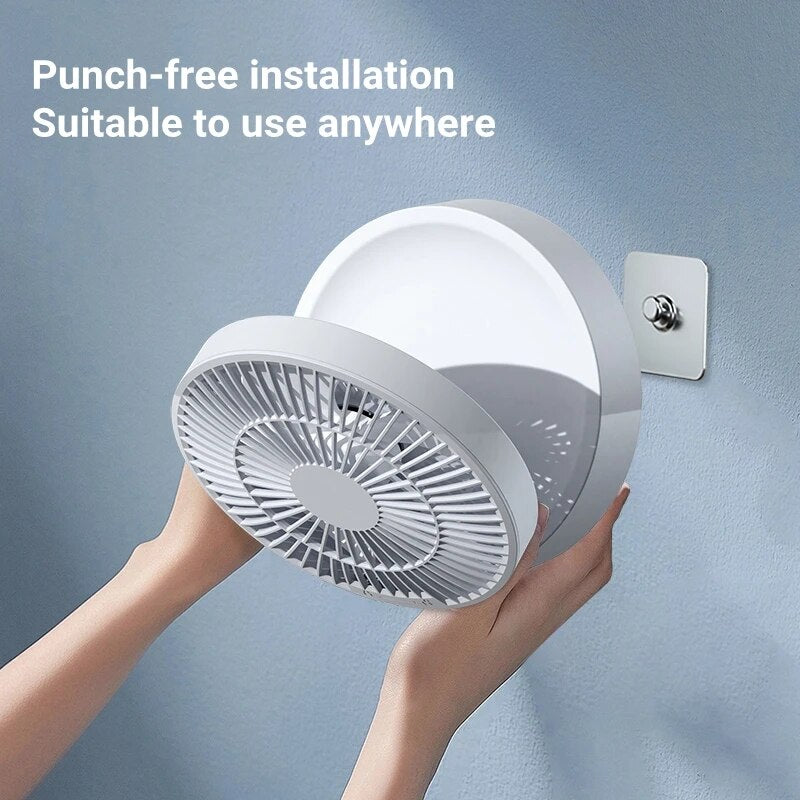 New USB Portable Electric Fan Wireless Wall Mounted Air Cooler with LED Light Folding Fans Table Desktop Ventilator with Remote