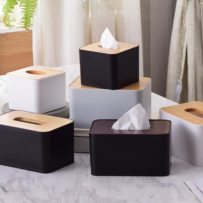 Japanese Tissue Box Wooden Cover Toilet Paper Box Solid Wood Napkin Holder Case Simple Stylish Home Car Tissue Paper Dispenser