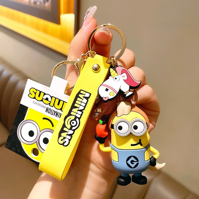 New Anime Little Yellow Man Cartoon Minions Animal Series Bag Pendant Cute Creative Animation Toys Keyring Car Accessories Gifts