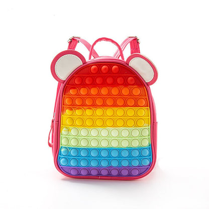 Backpack Pop Push Bubble Fidget Toys School Bag Adult Anti Stress Reliever Squeeze Toys Antistress Popit Soft Squishy Gifts