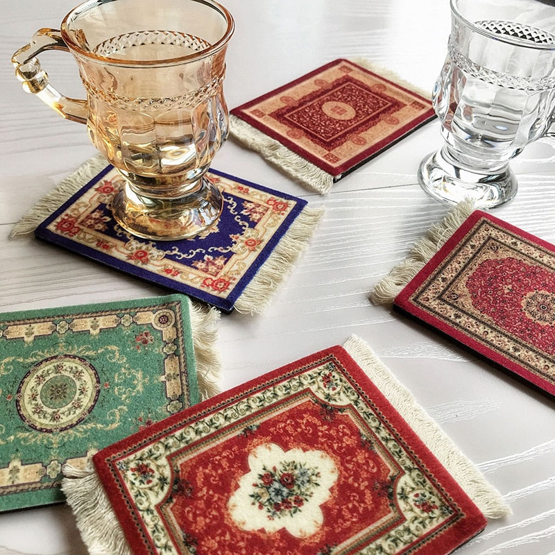 Handmade Bohemian Tassel Table Mat INS Persian Retro Non Slip Dining Table Mat Kitchen Accessories Decoration Home Pad Coaster