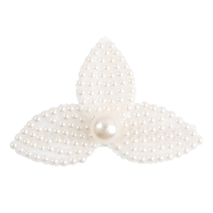 White Pearl Hair Bows With Hair Clips For Girls Kids Boutique Layers Bling Rhinestone Center Bows Hairpins Hair Accessories