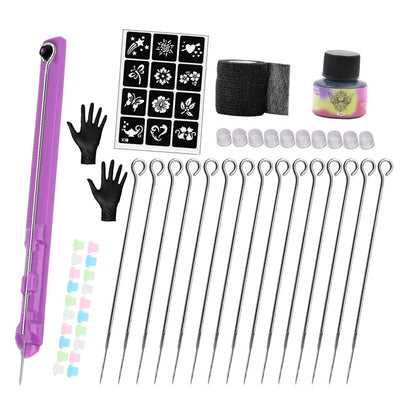 DIY 3D Hand Poke and Stick Tattoo Kit With Ink Needles Set for Body Art Hand Poke Stick Tattoo Beginners Practice Kit