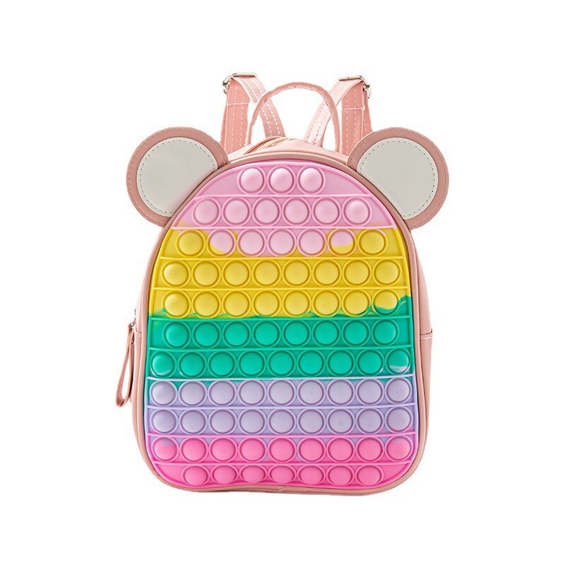 Backpack Pop Push Bubble Fidget Toys School Bag Adult Anti Stress Reliever Squeeze Toys Antistress Popit Soft Squishy Gifts