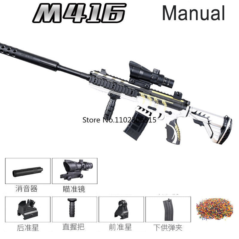 Sniper Rifle M416 Toy Gun Manual 98K AWM Water Gel Blaster Pistol Outdoor Game AirSoft Weapon Pistola For Boy Adults Gift