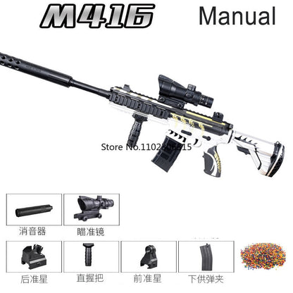 Sniper Rifle M416 Toy Gun Manual 98K AWM Water Gel Blaster Pistol Outdoor Game AirSoft Weapon Pistola For Boy Adults Gift