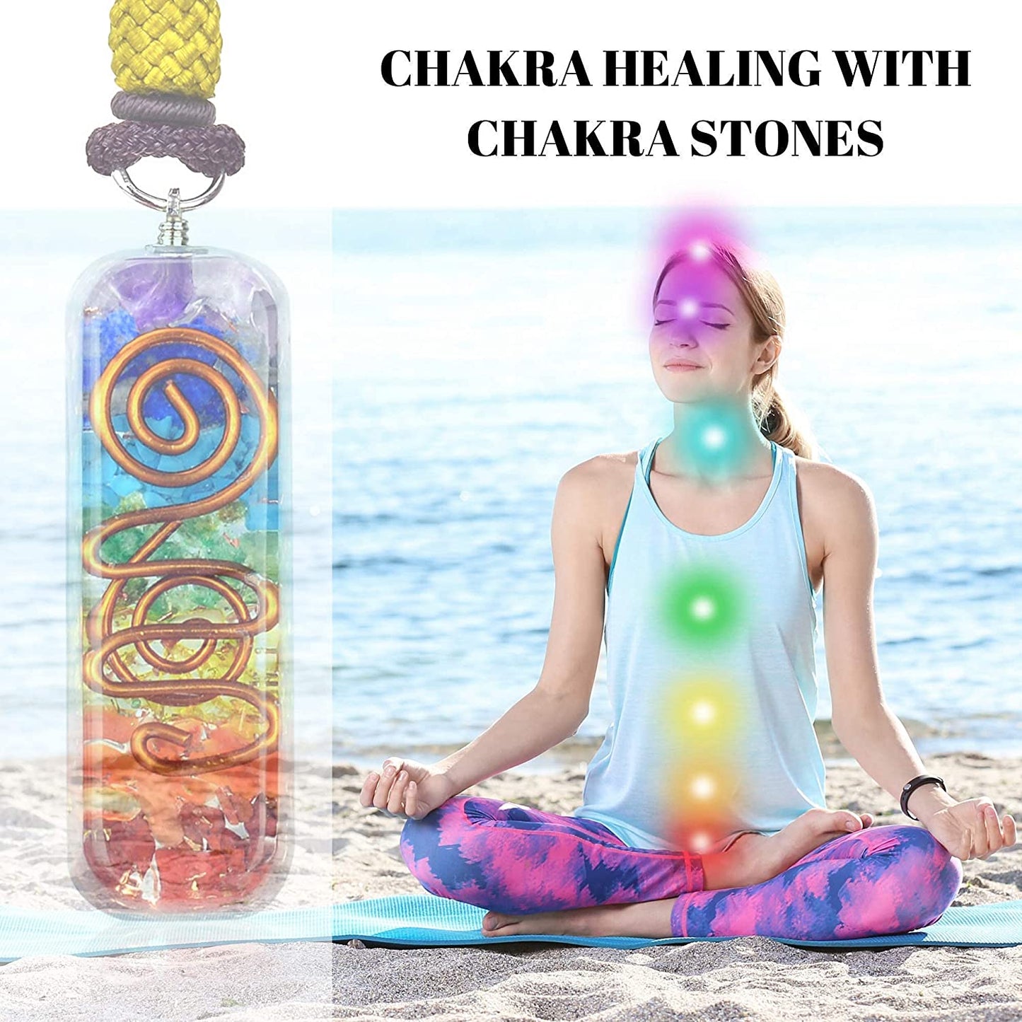 Retro Reiki Healing Energy Crystal Pendant Natural Stone for Yoga Meditation Spiritual 7 Chakra Jewelry Neckalce Amulet Orgonite