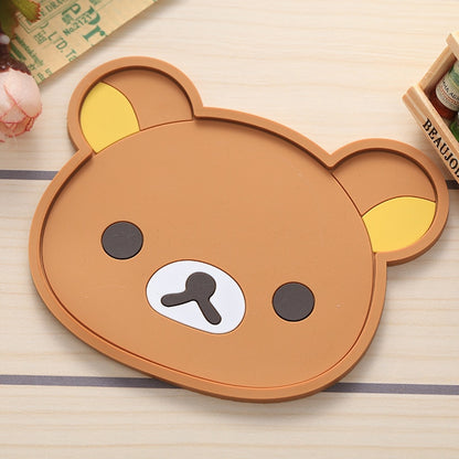 Creative Cartoon Cute Animal Coaster Silicone Thermal Insulation Non-Slip Mat Practical Tea Coaster Bowl Mat Small Plate Mat