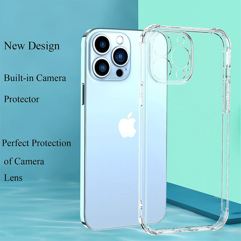 Luxury Shockproof Silicone Phone Case For iPhone 14 13 12 11 Pro Max Mini X XS XR 6 7 8 14 Plus Lens Protection Clear Back Cover