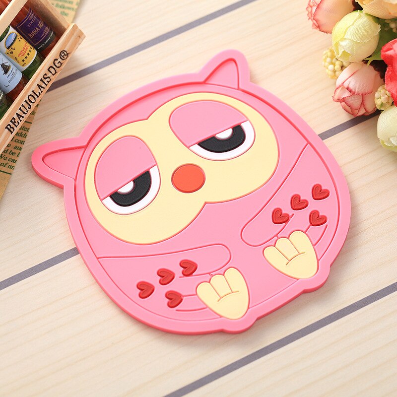 Creative Cartoon Cute Animal Coaster Silicone Thermal Insulation Non-Slip Mat Practical Tea Coaster Bowl Mat Small Plate Mat