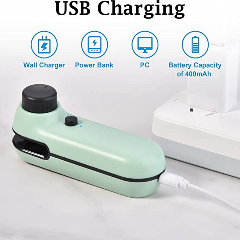 New USB Chargable Bag Sealer Portable Food Packaging Bag Sealing Machine with Cable Multifunctional Sealer Packing Kitchen Tools