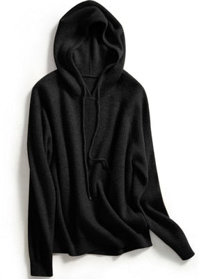 autumn winter hooded cashmere sweater female pullover loose 100% pure wool hoodie languid lazy wind knitting base hoodie