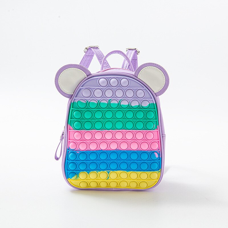 Backpack Pop Push Bubble Fidget Toys School Bag Adult Anti Stress Reliever Squeeze Toys Antistress Popit Soft Squishy Gifts