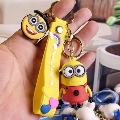 New Anime Little Yellow Man Cartoon Minions Animal Series Bag Pendant Cute Creative Animation Toys Keyring Car Accessories Gifts