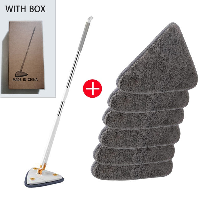 NEW-Extendable Triangle Mop 360° Rotatable Squeeze Mop Floor Cleaning Wet and Dry 1.3m Home Floor Ceiling Windows Cleaning Tools