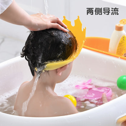 Children Shampoo Cap Crown Baby Shower Cap Adjustable Size Cartoon Bath Visor Infant Hair Shield Ear Protection Waterproof Cover