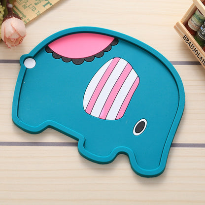 Creative Cartoon Cute Animal Coaster Silicone Thermal Insulation Non-Slip Mat Practical Tea Coaster Bowl Mat Small Plate Mat