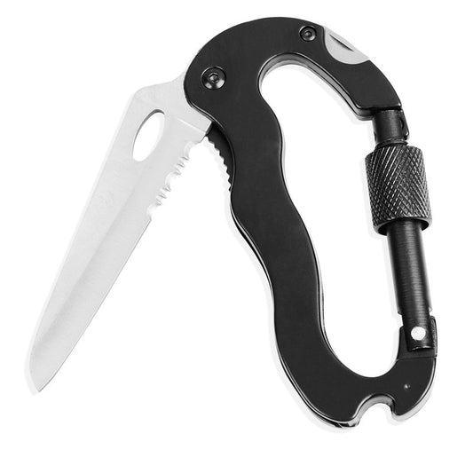 Stainless Steel Mini Knife Carabiner Folding Pocket Portable Outdoor Pocket Knife EDC Multifunction Military Tactical