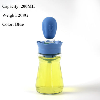 Oil Bottle With Silicone Brush Oil Spray Baking Barbecue Grill Oil Dispenser Cookware Baking BBQ Tool Kitchen Accessories